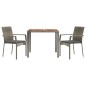 vidaXL 3-tlg. Garten-Essgruppe mit Kissen Grau Poly Rattan vidaXL 3-tlg. Garten-Essgruppe mit Kissen Grau Poly Rattan