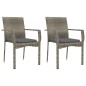 vidaXL 3-tlg. Garten-Essgruppe mit Kissen Grau Poly Rattan vidaXL 3-tlg. Garten-Essgruppe mit Kissen Grau Poly Rattan
