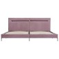 Bettgestell mit LED Rosa Stoff 160 x 200 cm Bettgestell mit LED Rosa Stoff 160 x 200 cm