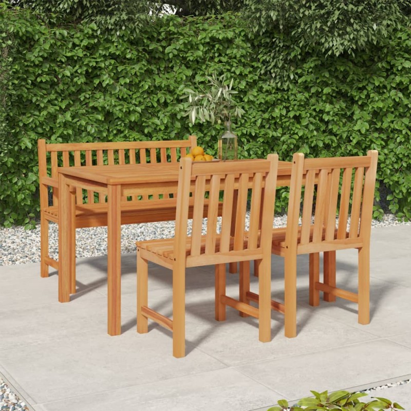 vidaXL 4-tlg. Garten-Essgruppe Massivholz Teak vidaXL 4-tlg. Garten-Essgruppe Massivholz Teak
