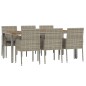 vidaXL 7-tlg. Garten-Essgruppe mit Kissen Grau Poly Rattan vidaXL 7-tlg. Garten-Essgruppe mit Kissen Grau Poly Rattan