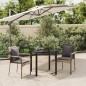 vidaXL 3-tlg. Garten-Essgruppe mit Kissen Schwarz und Grau Poly Rattan vidaXL 3-tlg. Garten-Essgruppe mit Kissen Schwarz und Grau Poly Rattan