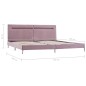 Bettgestell mit LED Rosa Stoff 160 x 200 cm Bettgestell mit LED Rosa Stoff 160 x 200 cm