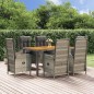 vidaXL 7-tlg. Garten-Essgruppe mit Kissen Grau Poly Rattan vidaXL 7-tlg. Garten-Essgruppe mit Kissen Grau Poly Rattan