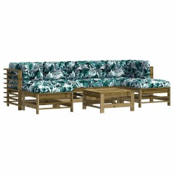 vidaXL 7-tlg. Garten-Lounge-Set mit Kissen Imprägniertes Kiefernholz