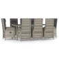 vidaXL 9-tlg. Garten-Essgruppe mit Kissen Grau Poly Rattan vidaXL 9-tlg. Garten-Essgruppe mit Kissen Grau Poly Rattan