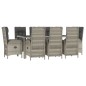 vidaXL 9-tlg. Garten-Essgruppe mit Kissen Grau Poly Rattan vidaXL 9-tlg. Garten-Essgruppe mit Kissen Grau Poly Rattan