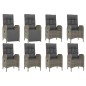 vidaXL 9-tlg. Garten-Essgruppe mit Kissen Grau Poly Rattan vidaXL 9-tlg. Garten-Essgruppe mit Kissen Grau Poly Rattan