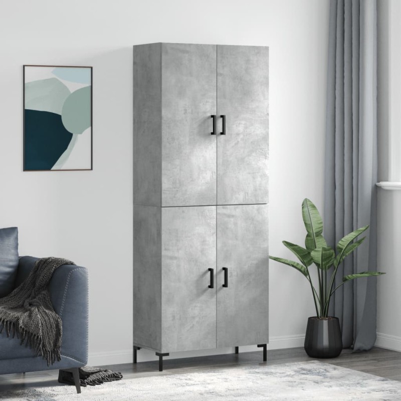 Highboard Betongrau 69,5x34x180 cm Holzwerkstoff Highboard Betongrau 69,5x34x180 cm Holzwerkstoff