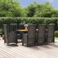 vidaXL 9-tlg. Garten-Essgruppe mit Kissen Schwarz Poly Rattan vidaXL 9-tlg. Garten-Essgruppe mit Kissen Schwarz Poly Rattan