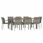 vidaXL 9-tlg. Garten-Essgruppe mit Kissen Grau Poly Rattan vidaXL 9-tlg. Garten-Essgruppe mit Kissen Grau Poly Rattan