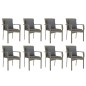 vidaXL 9-tlg. Garten-Essgruppe mit Kissen Grau Poly Rattan vidaXL 9-tlg. Garten-Essgruppe mit Kissen Grau Poly Rattan