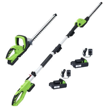 vidaXL 2-tlg. Akku-Gartengerät-Set mit Ladegeräten & Akkus