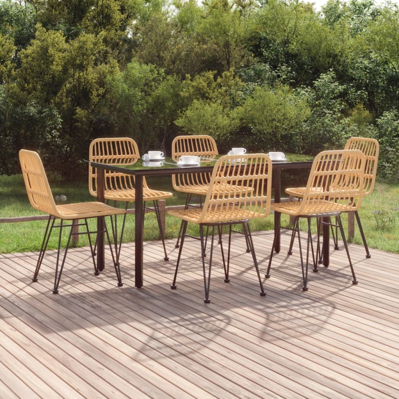 vidaXL 7-tlg. Garten-Essgruppe Poly Rattan vidaXL 7-tlg. Garten-Essgruppe Poly Rattan