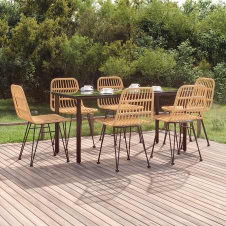 vidaXL 7-tlg. Garten-Essgruppe Poly Rattan
