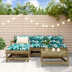 vidaXL 5-tlg. Garten-Lounge-Set mit Kissen Imprägniertes Kiefernholz