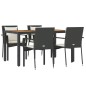 vidaXL 5-tlg. Garten-Essgruppe mit Kissen Schwarz Poly Rattan vidaXL 5-tlg. Garten-Essgruppe mit Kissen Schwarz Poly Rattan