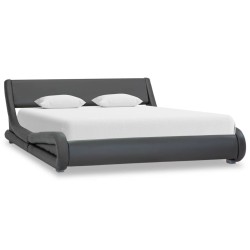 Bettgestell Grau Kunstleder 120 x 200 cm