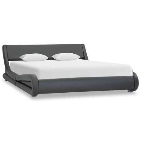 Bettgestell Grau Kunstleder 120 x 200 cm