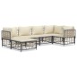 vidaXL 6-tlg. Garten-Lounge-Set mit Kissen Anthrazit Poly Rattan vidaXL 6-tlg. Garten-Lounge-Set mit Kissen Anthrazit Poly Rattan