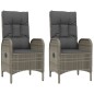 vidaXL 3-tlg. Garten-Essgruppe mit Kissen Schwarz und Grau Poly Rattan vidaXL 3-tlg. Garten-Essgruppe mit Kissen Schwarz und Grau Poly Rattan