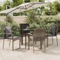 vidaXL 5-tlg. Garten-Essgruppe mit Kissen Schwarz und Grau Poly Rattan vidaXL 5-tlg. Garten-Essgruppe mit Kissen Schwarz und Grau Poly Rattan