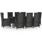 vidaXL 9-tlg. Garten-Essgruppe mit Kissen Schwarz Poly Rattan vidaXL 9-tlg. Garten-Essgruppe mit Kissen Schwarz Poly Rattan