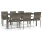 vidaXL 7-tlg. Garten-Essgruppe mit Kissen Grau Poly Rattan vidaXL 7-tlg. Garten-Essgruppe mit Kissen Grau Poly Rattan