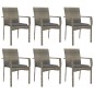 vidaXL 7-tlg. Garten-Essgruppe mit Kissen Grau Poly Rattan vidaXL 7-tlg. Garten-Essgruppe mit Kissen Grau Poly Rattan