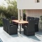 vidaXL 9-tlg. Garten-Essgruppe mit Kissen Schwarz Poly Rattan vidaXL 9-tlg. Garten-Essgruppe mit Kissen Schwarz Poly Rattan