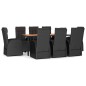 vidaXL 9-tlg. Garten-Essgruppe mit Kissen Schwarz Poly Rattan vidaXL 9-tlg. Garten-Essgruppe mit Kissen Schwarz Poly Rattan