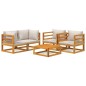 vidaXL 5-tlg. Garten-Lounge-Set mit Hellgrauen Kissen Massivholz vidaXL 5-tlg. Garten-Lounge-Set mit Hellgrauen Kissen Massivholz