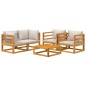 vidaXL 5-tlg. Garten-Lounge-Set mit Hellgrauen Kissen Massivholz vidaXL 5-tlg. Garten-Lounge-Set mit Hellgrauen Kissen Massivholz