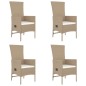 vidaXL 5-tlg. Garten-Essgruppe mit Kissen Beige Poly Rattan vidaXL 5-tlg. Garten-Essgruppe mit Kissen Beige Poly Rattan