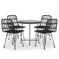 vidaXL 5-tlg. Garten-Essgruppe Schwarz Poly Rattan vidaXL 5-tlg. Garten-Essgruppe Schwarz Poly Rattan