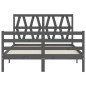 vidaXL Massivholzbett mit Kopfteil Grau 120x200 cm vidaXL Massivholzbett mit Kopfteil Grau 120x200 cm