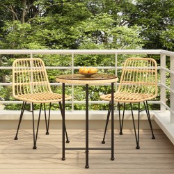 vidaXL 3-tlg. Garten-Essgruppe Poly Rattan