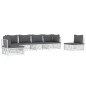 vidaXL 6-tlg. Garten-Lounge-Set mit Kissen Weiß Stahl vidaXL 6-tlg. Garten-Lounge-Set mit Kissen Weiß Stahl