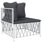 vidaXL 6-tlg. Garten-Lounge-Set mit Kissen Weiß Stahl vidaXL 6-tlg. Garten-Lounge-Set mit Kissen Weiß Stahl