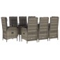 vidaXL 9-tlg. Garten-Essgruppe mit Kissen Schwarz und Grau Poly Rattan vidaXL 9-tlg. Garten-Essgruppe mit Kissen Schwarz und Grau Poly Rattan