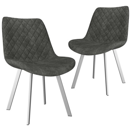 Esszimmerstühle 2 Stk. Grau Wildleder-Optik