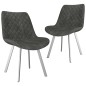 Esszimmerstühle 2 Stk. Grau Wildleder-Optik Esszimmerstühle 2 Stk. Grau Wildleder-Optik