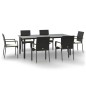 vidaXL 7-tlg. Garten-Essgruppe mit Kissen Schwarz Poly Rattan vidaXL 7-tlg. Garten-Essgruppe mit Kissen Schwarz Poly Rattan