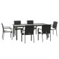 vidaXL 7-tlg. Garten-Essgruppe mit Kissen Schwarz Poly Rattan vidaXL 7-tlg. Garten-Essgruppe mit Kissen Schwarz Poly Rattan