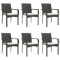 vidaXL 7-tlg. Garten-Essgruppe mit Kissen Schwarz Poly Rattan vidaXL 7-tlg. Garten-Essgruppe mit Kissen Schwarz Poly Rattan