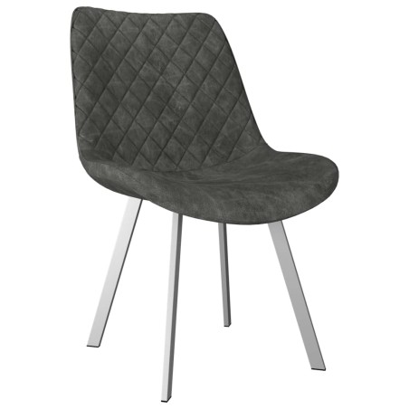 Esszimmerstühle 2 Stk. Grau Wildleder-Optik