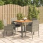 vidaXL 5-tlg. Garten-Essgruppe mit Kissen Grau Poly Rattan vidaXL 5-tlg. Garten-Essgruppe mit Kissen Grau Poly Rattan
