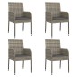 vidaXL 5-tlg. Garten-Essgruppe mit Kissen Grau Poly Rattan vidaXL 5-tlg. Garten-Essgruppe mit Kissen Grau Poly Rattan