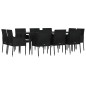 vidaXL 11-tlg. Garten-Essgruppe mit Kissen Schwarz Poly Rattan vidaXL 11-tlg. Garten-Essgruppe mit Kissen Schwarz Poly Rattan