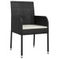 vidaXL 11-tlg. Garten-Essgruppe mit Kissen Schwarz Poly Rattan vidaXL 11-tlg. Garten-Essgruppe mit Kissen Schwarz Poly Rattan